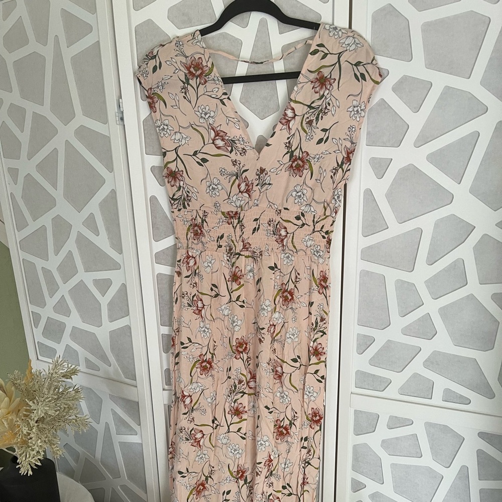 Pink Floral Maxi Dress
